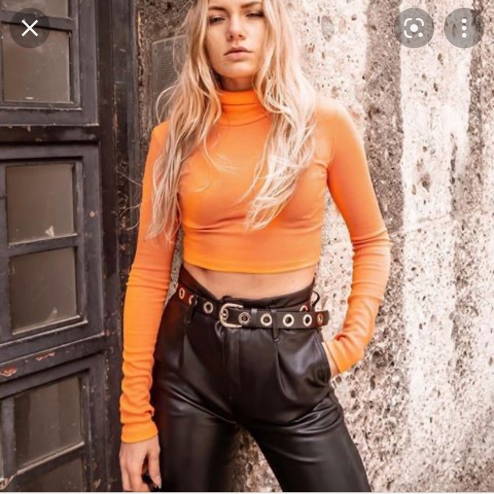 WRSTBHVR leather straight leg belted pants